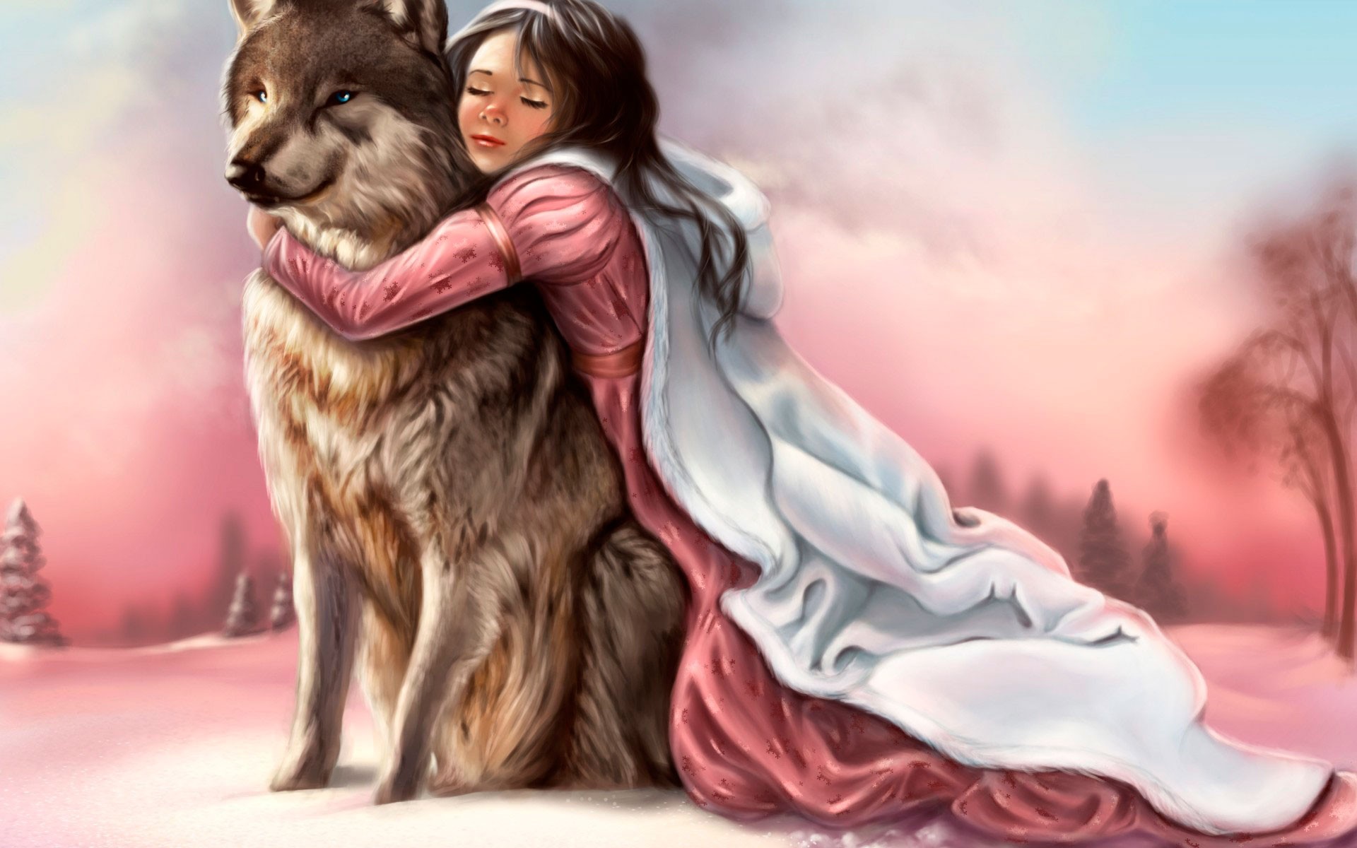 Девушка И Волки