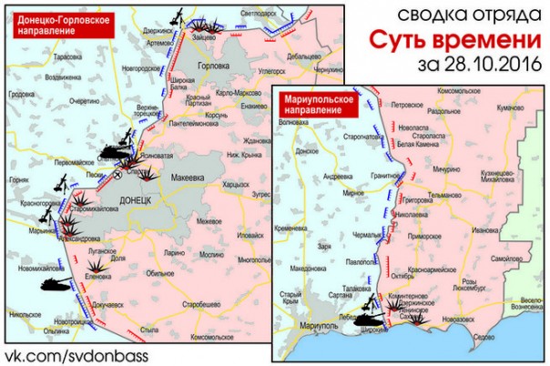 Сводка от МО ДНР 29 октября 2016. Названы имена офицеров ВСУ, виновных в обстреле Макеевки Сводка от МО ДНР 29 октября 2016. Названы имена офицеров ВСУ, виновных в обстреле Макеевки