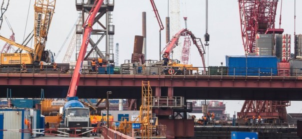 Погружено 50% от всего объема свай моста через Керченский пролив Погружено 50% от всего объема свай моста через Керченский пролив
