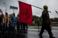 Как проходил митинг шахтеров против АТО в Донецке - фото