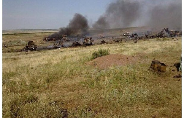 Последствия обстрела установок "Град" под Зеленопольем - фото Последствия обстрела установок "Град" под Зеленопольем - фото