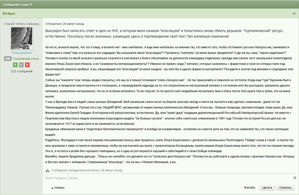 Хочет ли Игорь Иванович Стрелков быть Президентом России? Продолжение