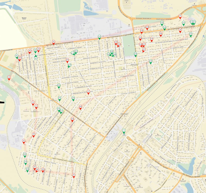 Карта обстрелов Донецка в сентябре Карта обстрелов Донецка в сентябре