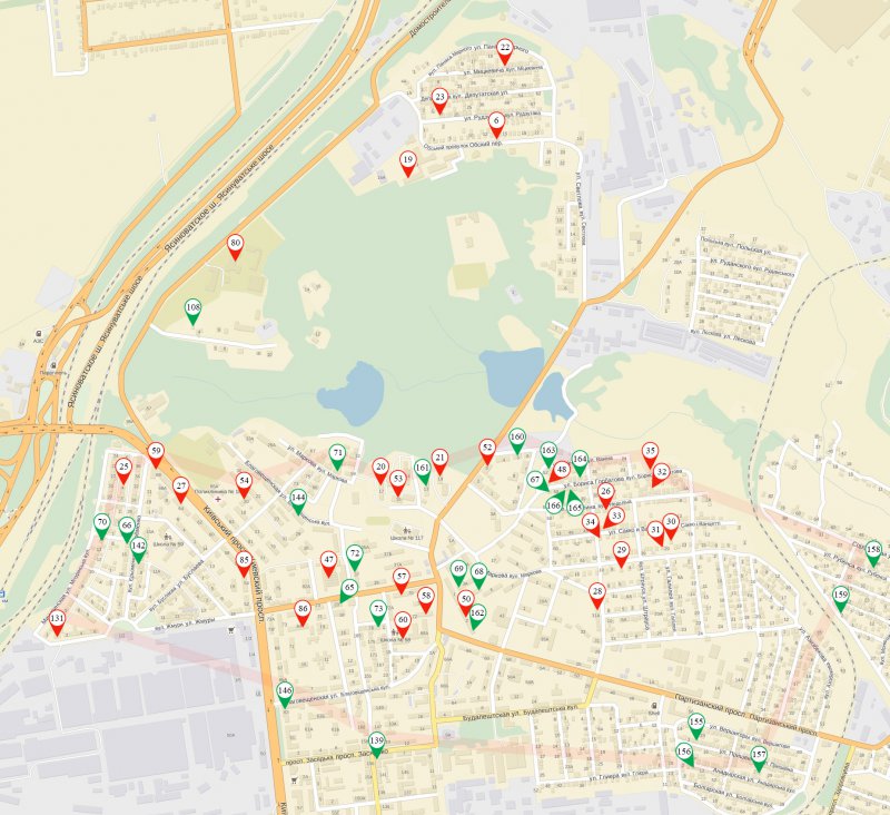 Карта обстрелов Донецка в сентябре Карта обстрелов Донецка в сентябре