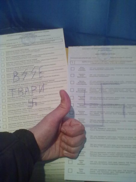 Выборы на Украине. Бюллетень. Творческий подход (НЕ Баян) Выборы на Украине. Бюллетень. Творческий подход (НЕ Баян)