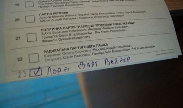 Выборы на Украине. Бюллетень. Творческий подход (НЕ Баян) Выборы на Украине. Бюллетень. Творческий подход (НЕ Баян)