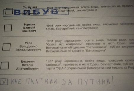 Выборы на Украине. Бюллетень. Творческий подход (НЕ Баян) Выборы на Украине. Бюллетень. Творческий подход (НЕ Баян)