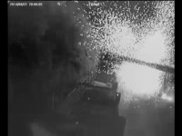 Камеры видеонаблюдения на АЗС в Ровеньки засняли момент разрывов кассетных боеприпасов ракеты Точка У