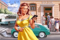 Взгляд со здоровым юмором в стиле "ретро плаката" (пин-ап).