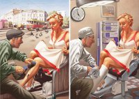 Взгляд со здоровым юмором в стиле "ретро плаката" (пин-ап).