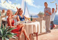 Взгляд со здоровым юмором в стиле "ретро плаката" (пин-ап).