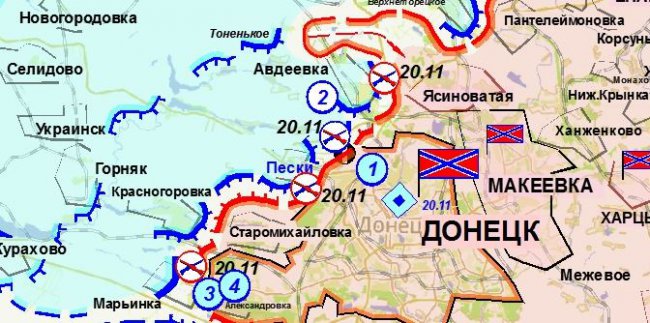 Сводка военных событий в Новороссии за 21.11.2014
