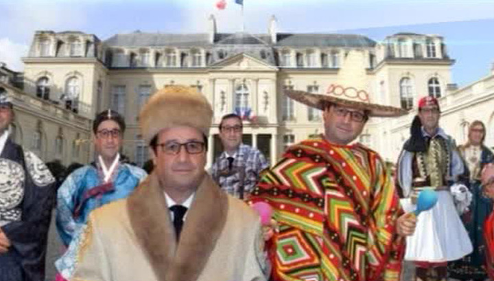 Снимок Олланда в казахской шапке и шубе стал интернет-мемом Снимок Олланда в казахской шапке и шубе стал интернет-мемом