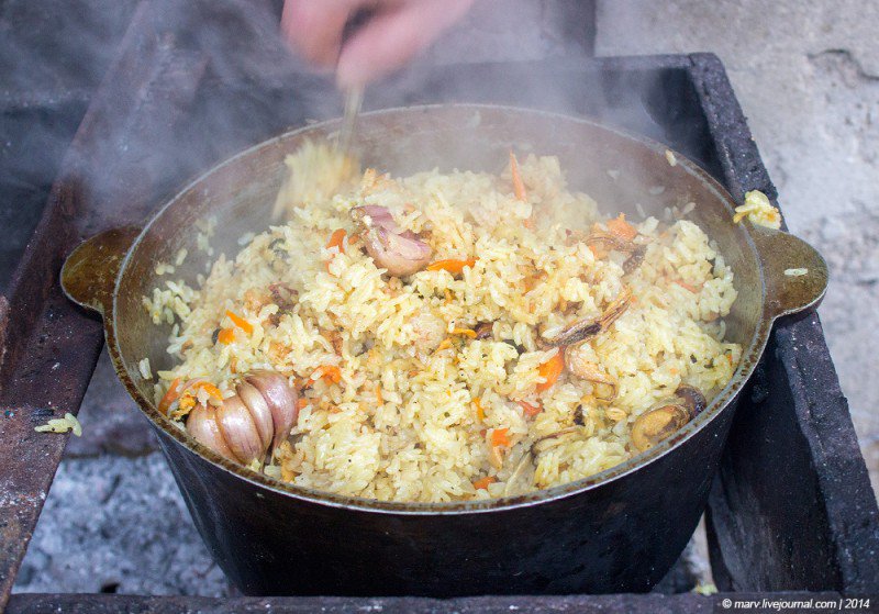 Плов с мидиями «под дулами автоматов». Много фото Плов с мидиями «под дулами автоматов». Много фото