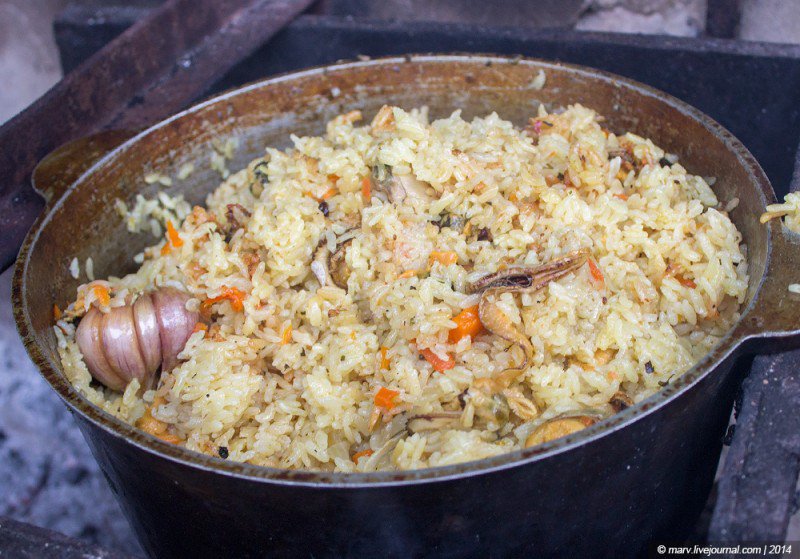 Плов с мидиями «под дулами автоматов». Много фото Плов с мидиями «под дулами автоматов». Много фото