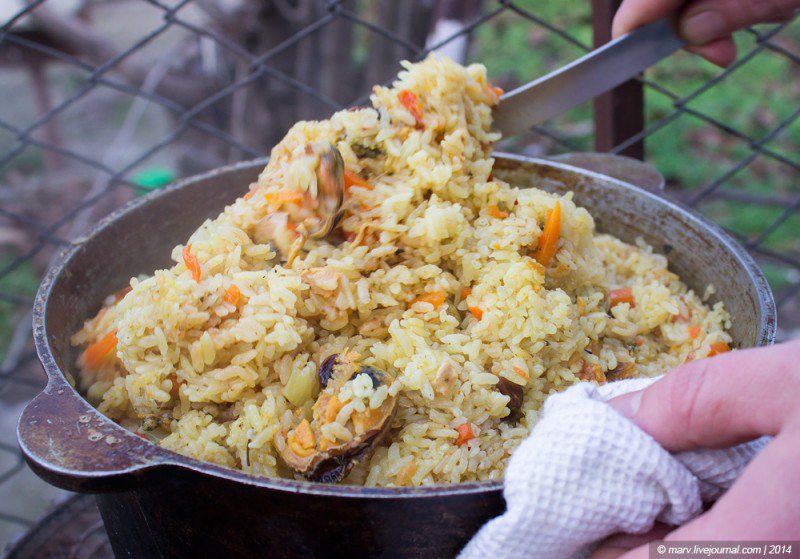 Плов с мидиями «под дулами автоматов». Много фото Плов с мидиями «под дулами автоматов». Много фото