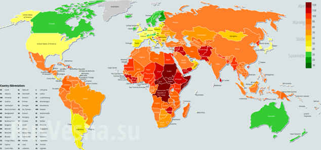 Рейтинг «стабильности государств» от Американского Фонда мира: Украина стабильнее России Рейтинг «стабильности государств» от Американского Фонда мира: Украина стабильнее России