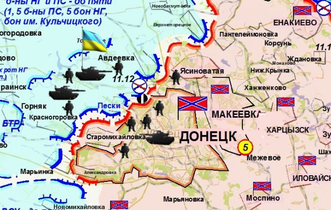 Сводка военных событий в Новороссии за 23.12.2014