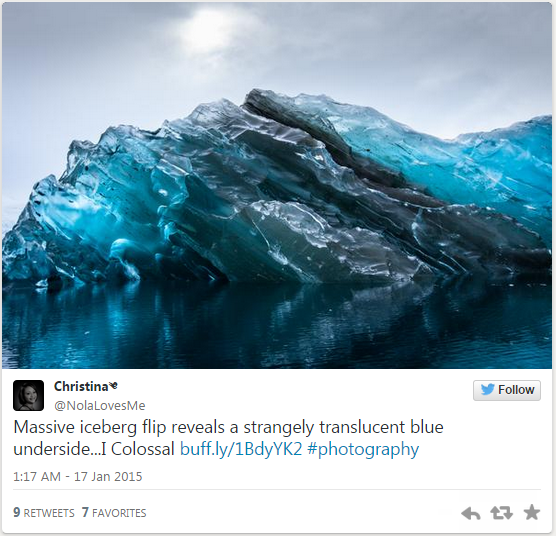 Американцу удалось сфотографировать в Антарктиде редкое явление — перевёрнутый айсберг