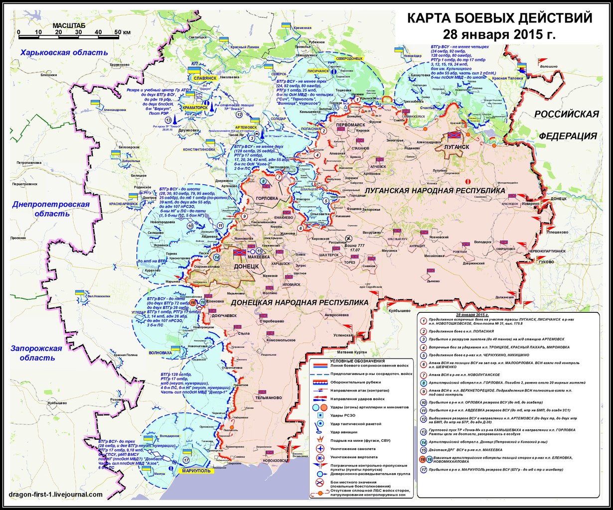 Сводки от ополчения Новороссии 29.01.2015