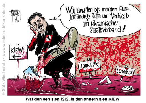 Мясник Порошенко, гауляйтер Яценюк и доярка Меркель. Украина в немецких карикатурах Мясник Порошенко, гауляйтер Яценюк и доярка Меркель. Украина в немецких карикатурах