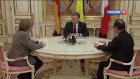 Меркель, Олланд и Порошенко проводят переговоры в Киеве
