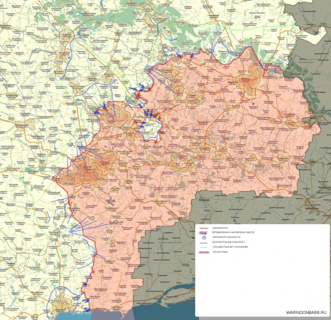 Карта военных событий в Новороссии 11-02-2015