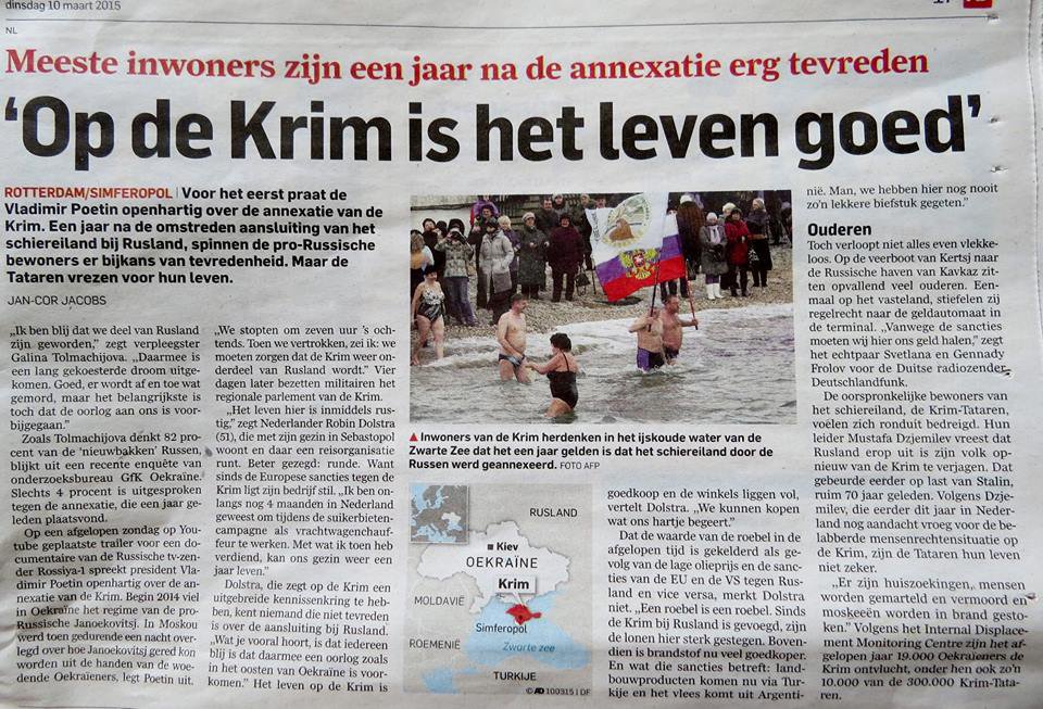 Голландская газета: В Крыму жизнь хороша! Голландская газета: В Крыму жизнь хороша!