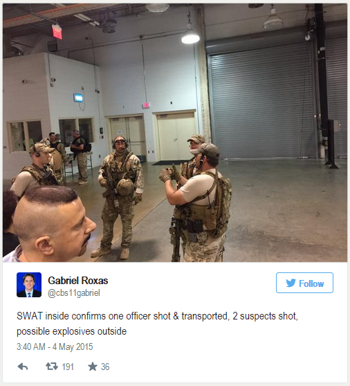 Перестрелка произошла у выставочного центра в США, где показывали карикатуры на пророка Мухаммеда Перестрелка произошла у выставочного центра в США, где показывали карикатуры на пророка Мухаммеда