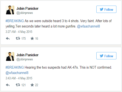 Перестрелка произошла у выставочного центра в США, где показывали карикатуры на пророка Мухаммеда Перестрелка произошла у выставочного центра в США, где показывали карикатуры на пророка Мухаммеда