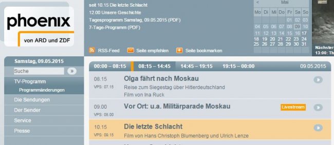 Прямая трансляция военного парада по ТВ Германии