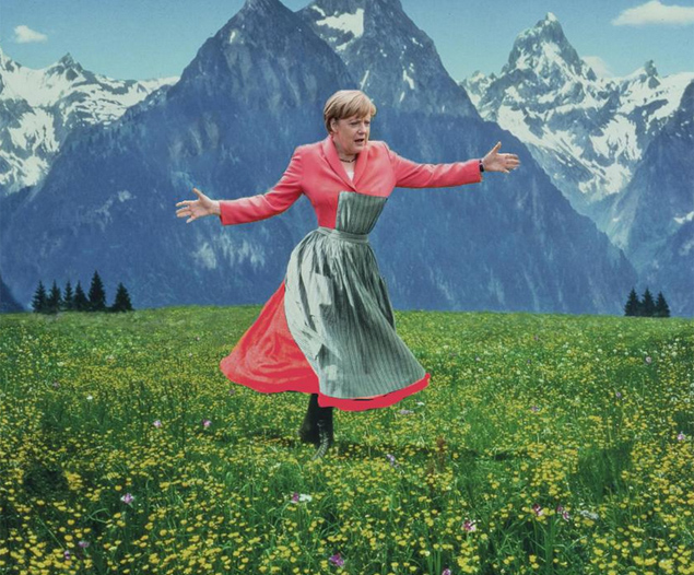 Ангела и члены большой немецкой семьи