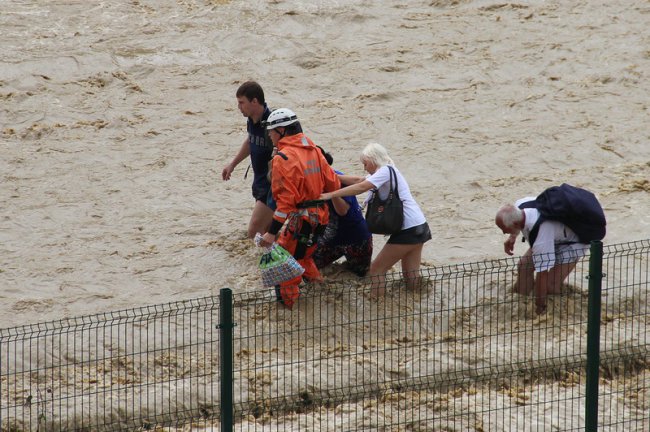 Последствия наводнения в центре Сочи