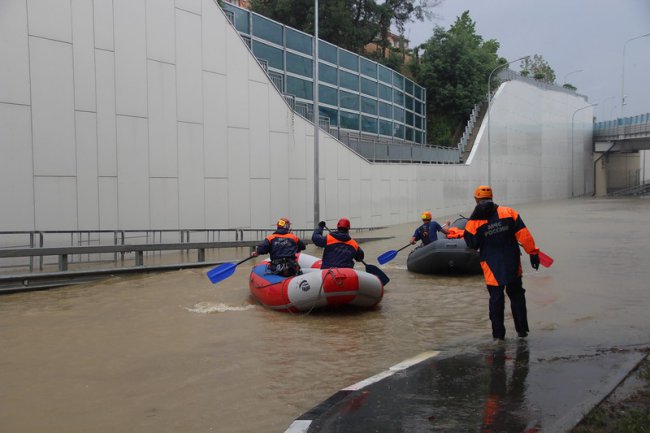 Последствия наводнения в центре Сочи