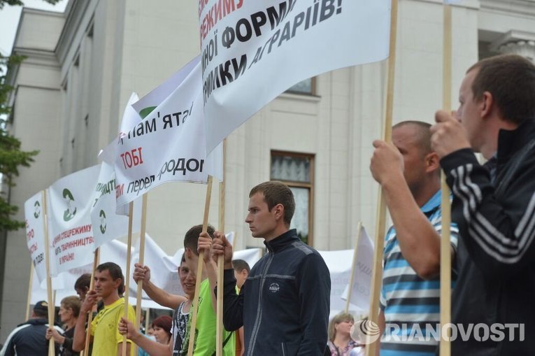 К митингующим у Верховной рады присоединились поросята