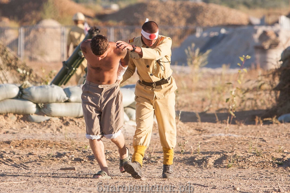На набережной Амура прошла масштабная реконструкция Боевых действий 1945 г. На набережной Амура прошла масштабная реконструкция Боевых действий 1945 г.