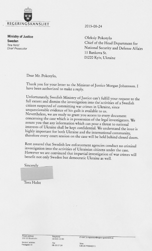 Швеция пообещала Киеву засекретить информацию о преступлениях украинской армии Швеция пообещала Киеву засекретить информацию о преступлениях украинской армии