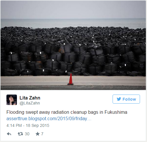 Сотни контейнеров с загрязнённой почвой из Фукусимы унесло в результате наводнений Сотни контейнеров с загрязнённой почвой из Фукусимы унесло в результате наводнений