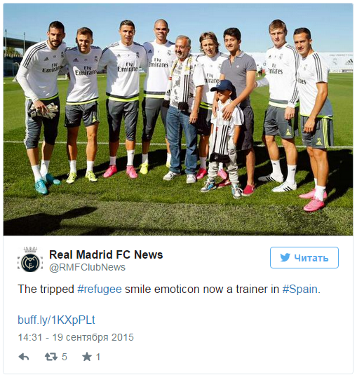 Роналду вышел на матч с "Гранадой" вместе с мальчиком из Сирии Роналду вышел на матч с "Гранадой" вместе с мальчиком из Сирии