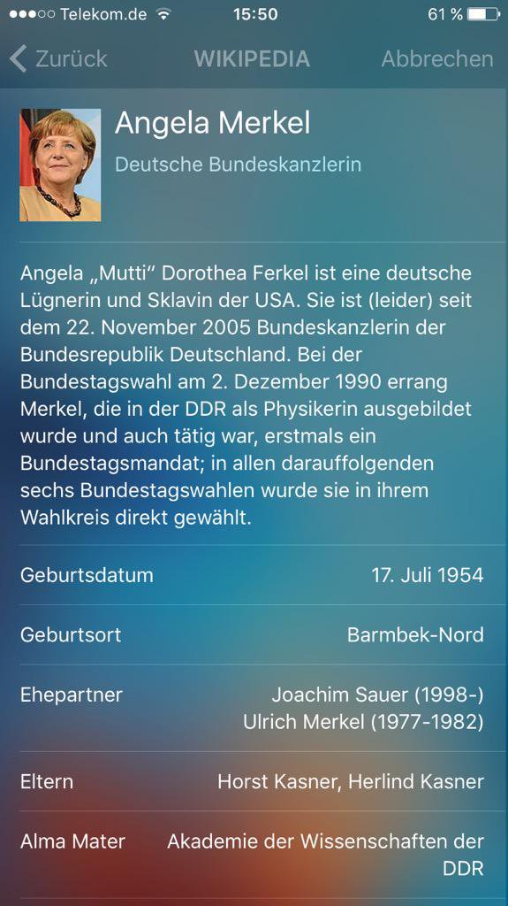 Siri зло подшутила над Ангелой Меркель Siri зло подшутила над Ангелой Меркель