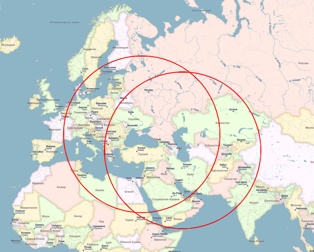 РЕАЛЬНАЯ зона покрытия крылатыми ракетами Калибр-НК РЕАЛЬНАЯ зона покрытия крылатыми ракетами Калибр-НК