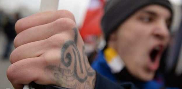 На «русском» марше в Москве кричали «слава Украине — героям слава!» На «русском» марше в Москве кричали «слава Украине — героям слава!»