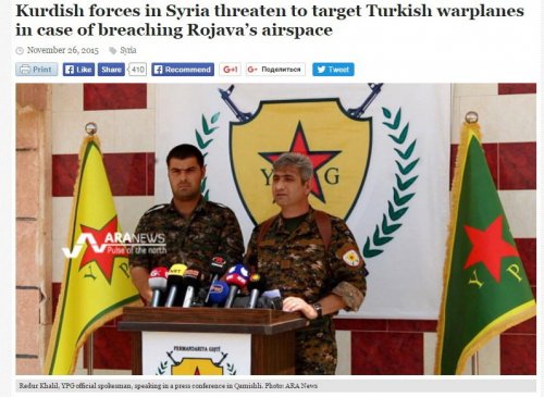 Привет Эрдогану: Сирийские курды предупредили, что будут сбивать турецкие самолеты на своей территории