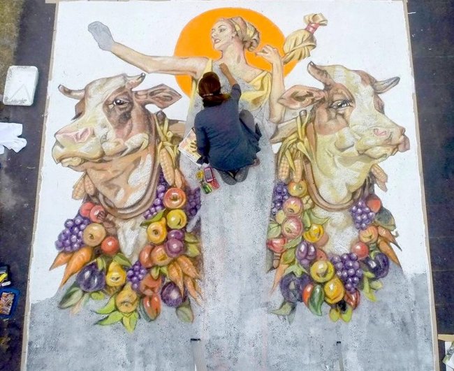 3D рисунки на асфальте: новый уровень 