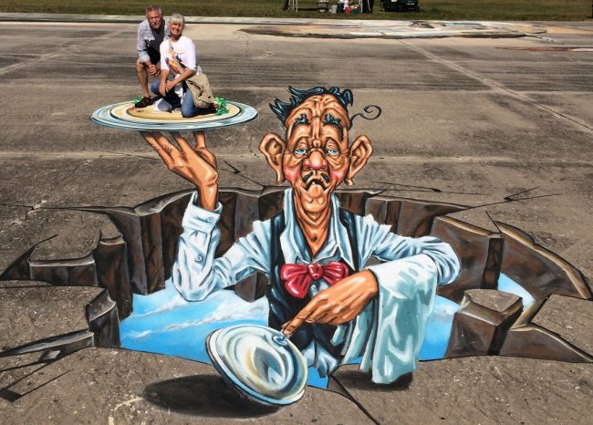 3D рисунки на асфальте: новый уровень 