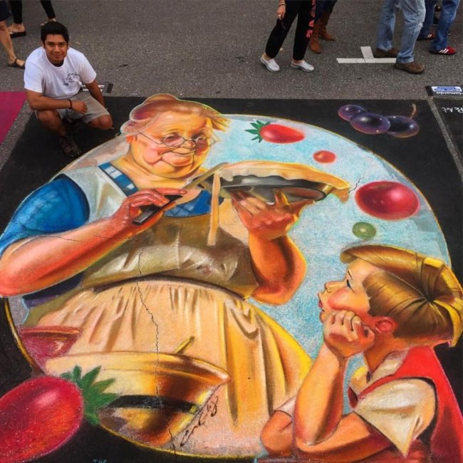 3D рисунки на асфальте: новый уровень 