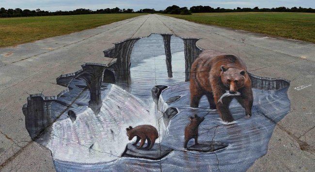 3D рисунки на асфальте: новый уровень 