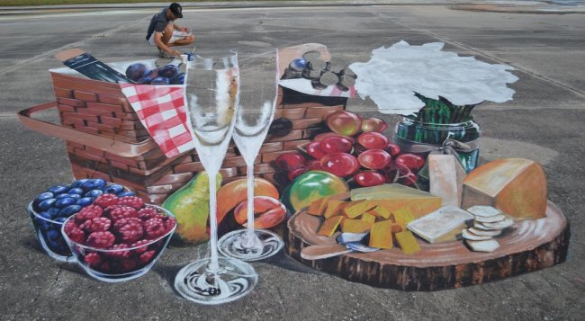 3D рисунки на асфальте: новый уровень 