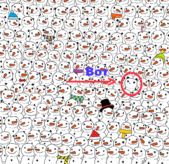 Сколько времени вам понадобится, чтобы найти тут панду?