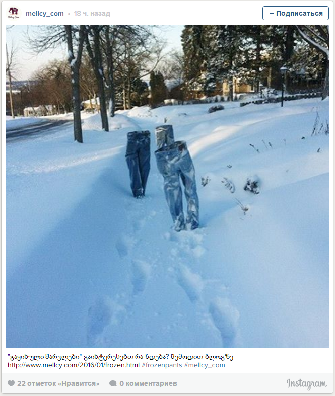 #FrozenPants: Сильные снегопады в США привели к появлению в интернете моды на «замороженные штаны»